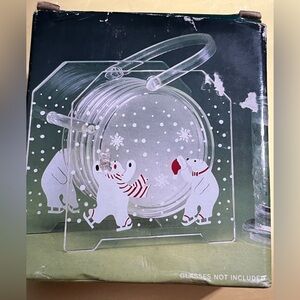 Polar Bear Ice Coaster Set with holder
